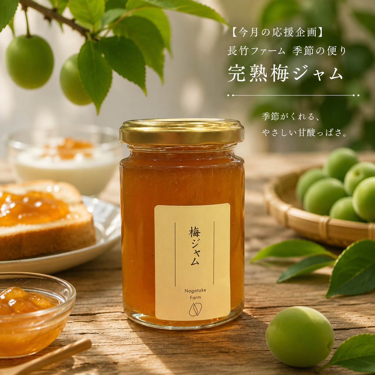 【今月の応援企画】長竹ファーム 季節の便り｜完熟梅ジャム